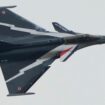 FILE - The Dassault Rafale jet performs a demonstration flight during the Paris Air Show in Le Bourget, north of Paris, France, Monday, June 19, 2023. Two fighter jet pilots were killed Wednesday Aug.14, 2024 after their Rafale warplane collided with another and crashed in northeastern France, according to the French military. The pilot of the other jet ejected and suffered minor injuries. (AP Photo/Lewis Joly, File)