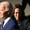 Le président américain Joe Biden et la vice-présidente Kamala Harris sur la base militaire d'Andrews, près de Washington, le 1er août 2024