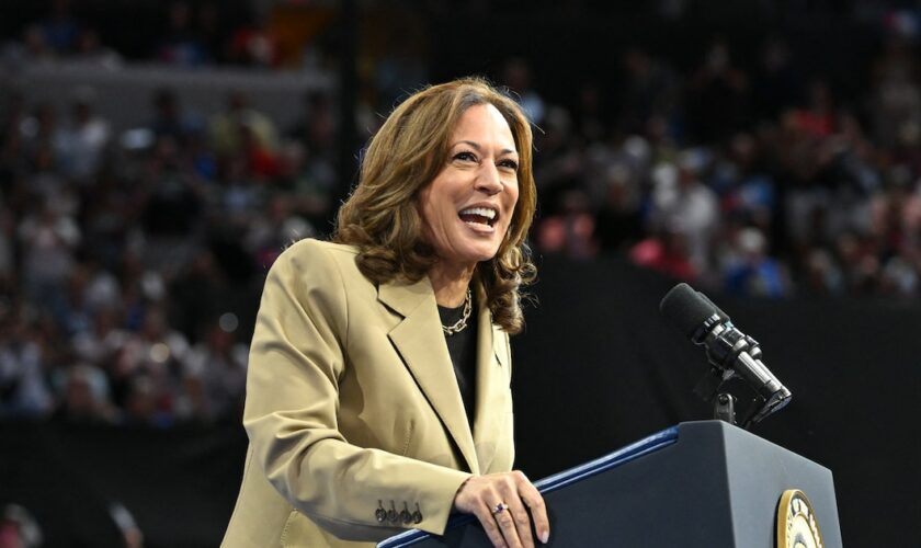 La candidate Kamala Harris lors d'un meeting à Glendale (Arizona), le 9 août 2024.