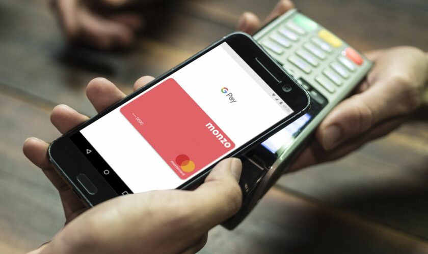 Monzo being used with Google Pay