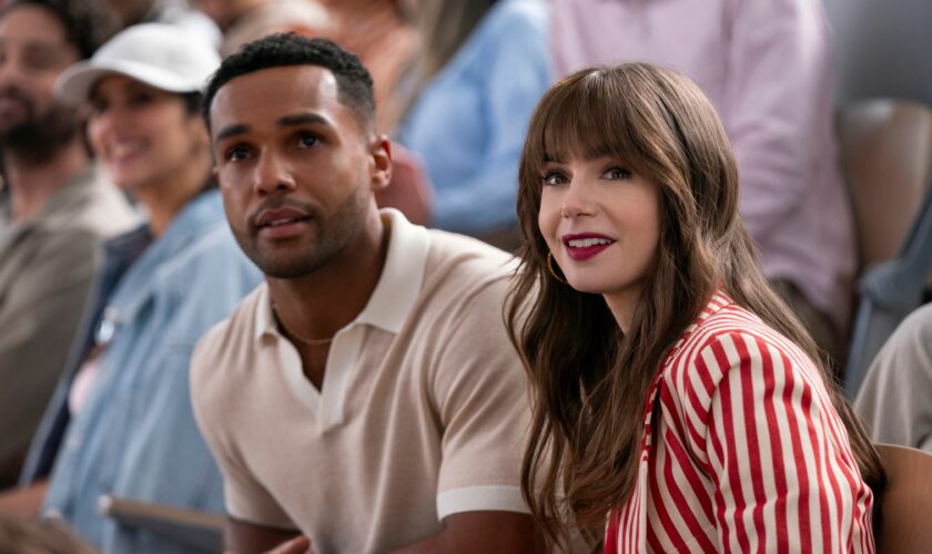 Lily Collins and Lucien Laviscount in season four of Emily in Paris. Pic: Netflix