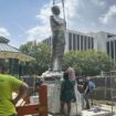 Bronze statue of Congressman John Lewis replaces more than 100-year-old Confederate monument