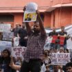 Protesters in Delhi on Saturday