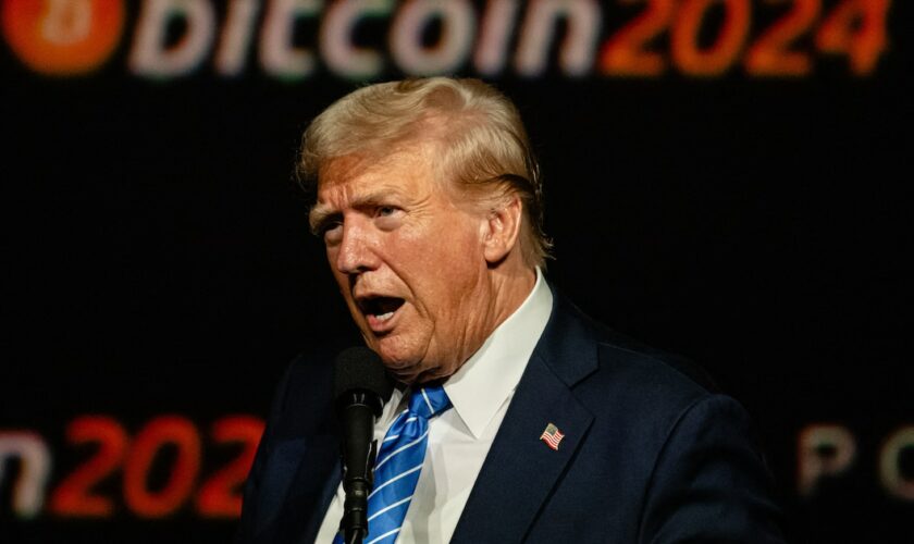 Donald Trump, lors d'un discours à la conférence Bitcoin 2024, le 27 juillet 2024 à Nashville, dans le Tennessee.