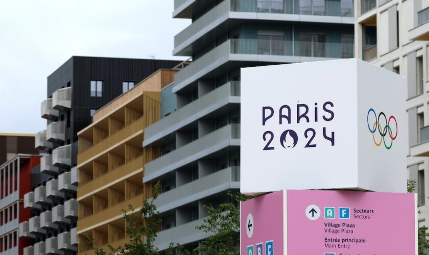 Vue du village olympique des Jeux de Paris-2024, le 2 juillet 2024 à Saint-Denis, près de Paris