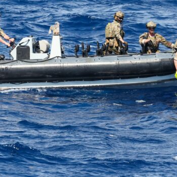 Royal Navy warship, HMS Trent seizes more than £40 million of cocaine in the Caribbean Sea. Pic: Royal Navy