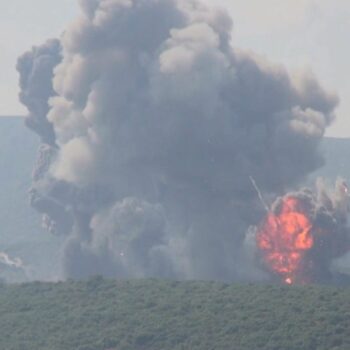 Israeli strikes hit southern Lebanon. Pic: Reuters