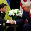 Ukraine's President Volodymyr Zelenskiy greets then US President Donald Trump in 2019. File pic: Reuters