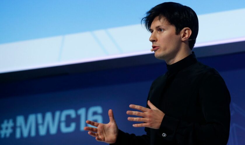 Pavel Durov giving speech in 2016. Pic: Reuters