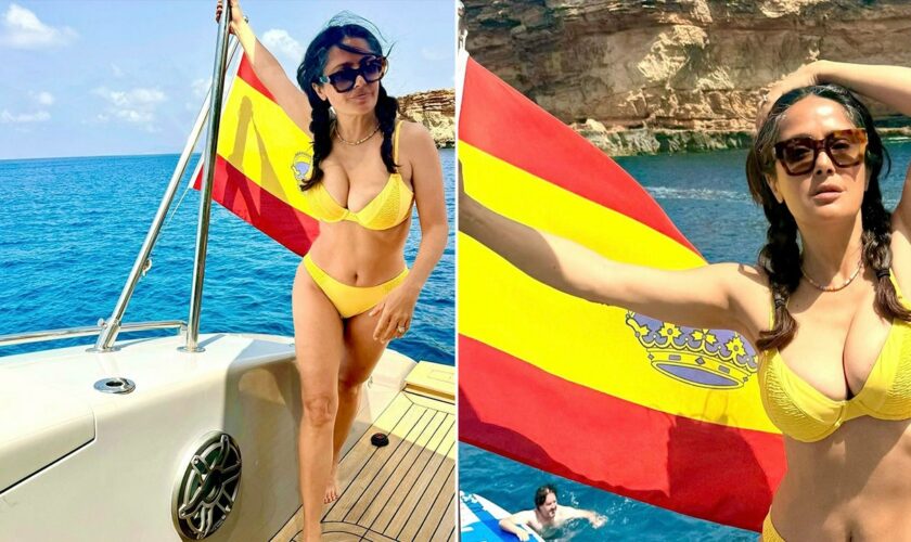 Salma Hayek flaunts bikini bod, 'white hair' in new photos