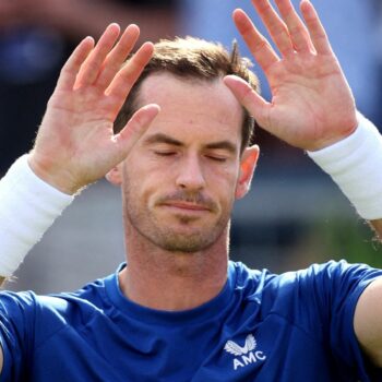 FILE PHOTO: Tennis - Queen's Club Championships - The Queen's Club, London, Britain - June 19, 2024 Britain's Andy Murray salutes the spectators after retiring due to injury in his men's singles second match against Australia's Jordan Thompson Action Images via Reuters/Paul Childs/File Photo