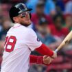 Danny Jansen swinging for the Boston Red Sox on 26 August. Pic: AP