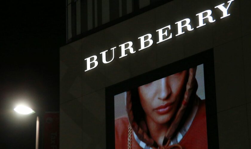 The logo of Burberry is seen in Shinjuku, Tokyo. Pic: AP