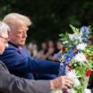 Donald Trump lays a wreath at the Tomb of the Unknown Soldier at Arlington National Cemetery. Pic: AP