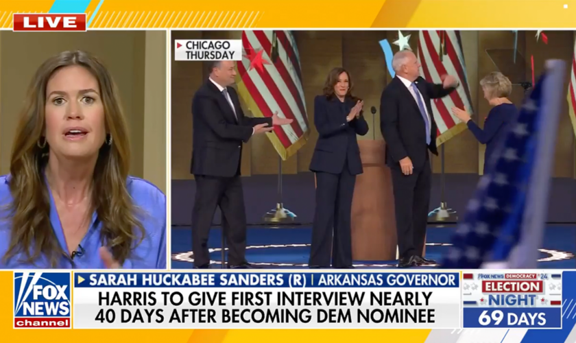 Huckabee Sanders blasts Harris for doing joint interview with Walz: Can't do it 'by herself'