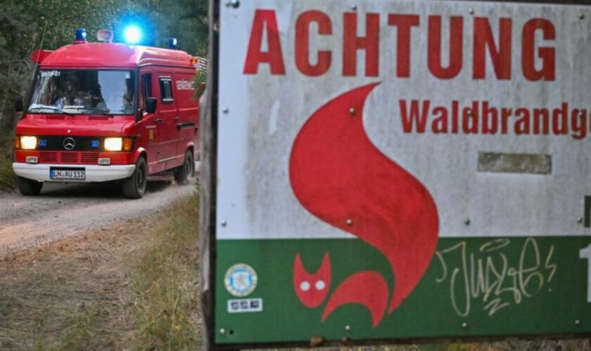 Die Feuerwehr hat den Waldbrand in Rietzneuendorf-Staakow (Dahme-Spreewald) nach eigenen Angaben unter Kontrolle. (Foto aktuell)