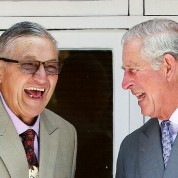 FILE: Maori King Kiingi TÅ«heitia passes away at 69 - NGARUAWAHIA, NEW ZEALAND - NOVEMBER 08: Prince Charles, Prince of Wales and Kingi Tuheitia enjoy a laugh while exchanging gifts during a visit to Turangawaewae Marae on November 8, 2015 in Ngaruawahia, New Zealand. The Royal couple are on a 12-day tour visiting seven regions in New Zealand and three states and one territory in Australia. (Photo by Hagen Hopkins/Getty Images)