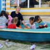 Children playing at the Playday Nursery in Caversham. Pic: Sky News