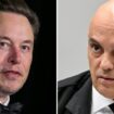 A gauche, le propriétaire du réseau social X Elon Musk le 13 avril 2024 à Los Angeles et, à droite, le juge à la Cour suprême brésilienne Alexandre de Moraes, le 18 juin 2024 à Brasilia