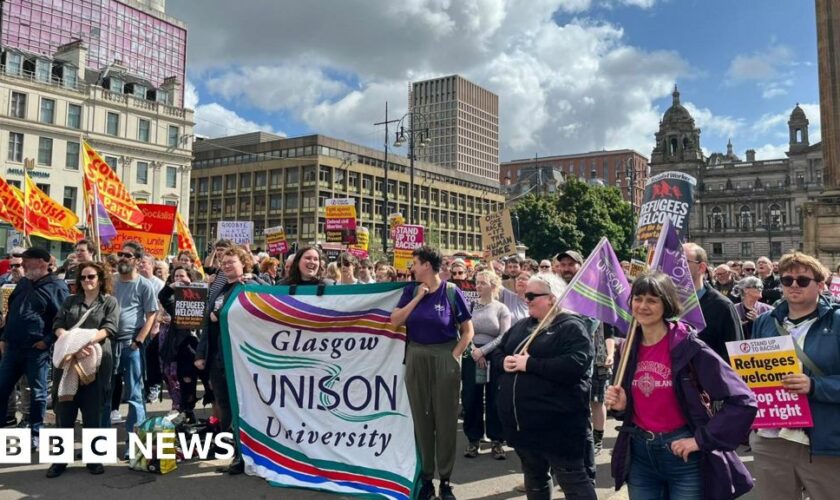 Anti-racism protesters gather across Scotland