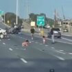 Babies in nappies seen crawling down road after being thrown from car in horror crash