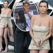 Bianca Censori dons busty strapless dress as she spends quality time with Kanye West's kids and her family