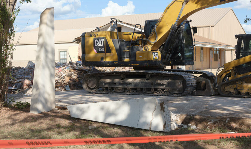 Demolition Crew Tears Down Texas Church Where Gunman Killed 26