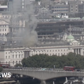 Dozens of firefighters tackle Somerset House blaze