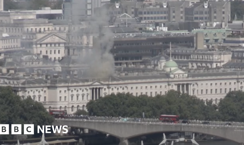 Dozens of firefighters tackle Somerset House blaze