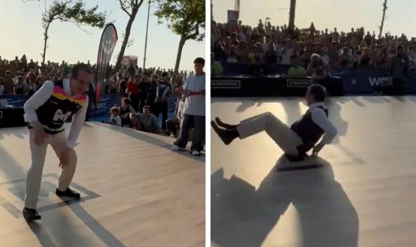 El reto de Abel Caballero tras marcarse un show de break dance: «¿Quién da más?»