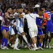 France and Argentina stars FIGHT on the pitch in 30-man brawl after hosts won Olympic quarter-final before clashes continue down the tunnel - as grudge match descends into farce amid racism storm