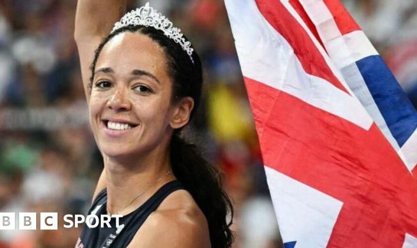 Katarina Johnson-Thompson celebrates Olympic silver