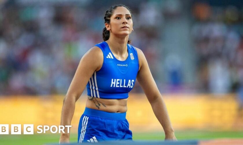 Eleni-Klaoudia Polak wearing a Greece athletics outfit