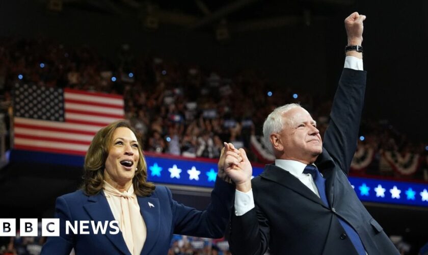 Harris and Walz hold first rally together as new Democratic ticket