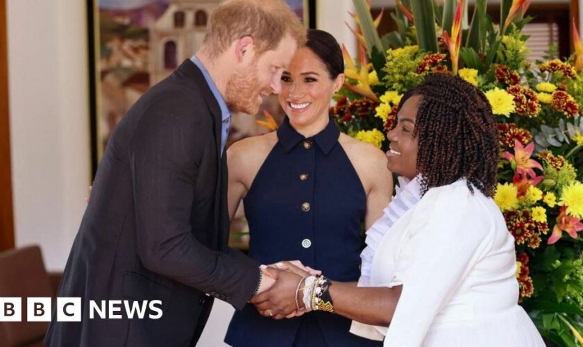 Harry and Meghan meet Colombia vice president on visit