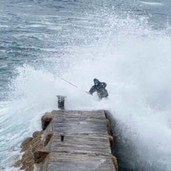 Heart-stopping moment young boy swept into sea as Storm Lilian batters pier