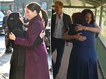 How Meghan Markle has embraced informal greetings as a 'hugger' since stepping down as a working royal - as she fondly embraces collaborators upon launch of the Parents' Network