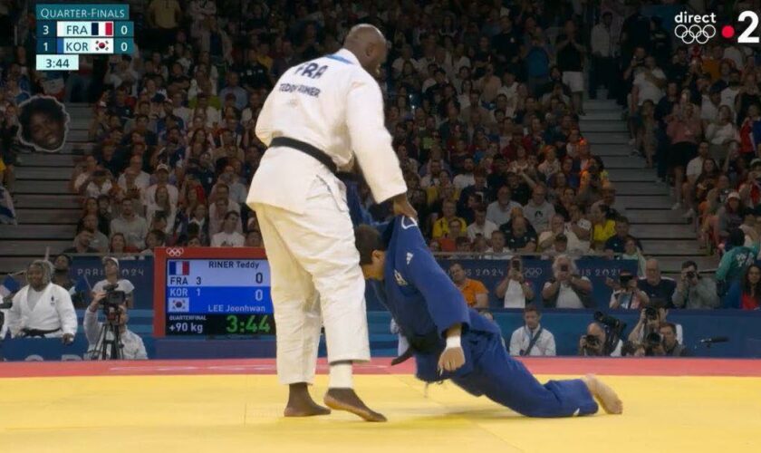 JO – Judo : quand Teddy Riner se retrouve face à un Coréen qui pèse… 60 kilos de moins