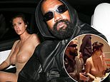 Kanye West's wife Bianca Censori wears a see-through outfit that exposes her chest as they attend a birthday party at Chateau Marmont