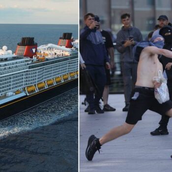 Liverpool riots: Families flee Disney Princess cruise ship as police officer breaks jaw