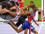 Matthew Hudson-Smith denied men's 400m Olympic gold as Quincy Hall pips Team GB sprinter on the line - before the emotional star is comforted by his mum in the stands