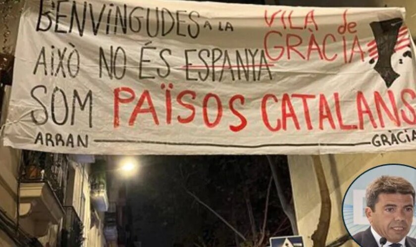 Mazón exige la retirada de un cartel en Barcelona que alude a los «países catalanes»: «un insulto supremacista»