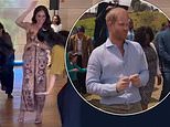 Meghan Markle busts out her best moves at cultural event before Prince Harry breaks into a shimmy while visiting school children during their four-day Colombian tour