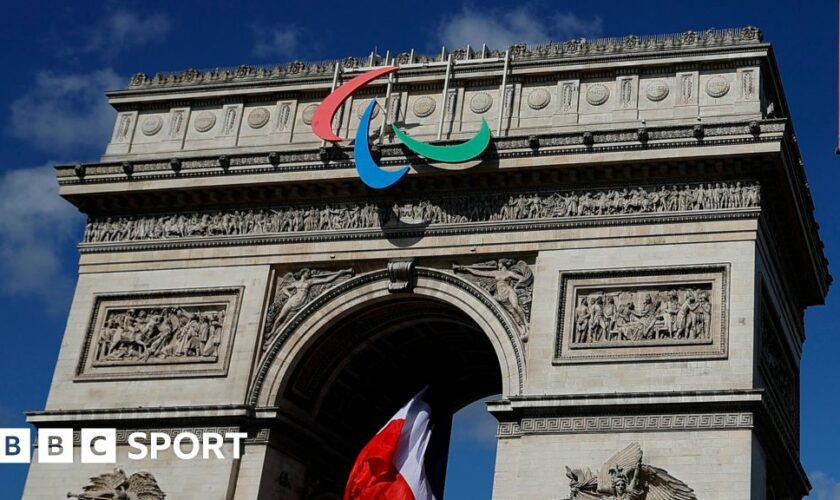 The Paralympic torch is carried through the Channel Tunnel