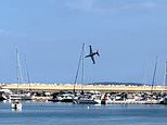 Plane crashes into the sea in front of horrified spectators at French air show, with rescue operation underway for pilot