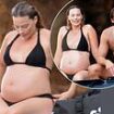 Pregnant Margot Robbie is every inch the glowing mother-to-be as she showcases her growing baby bump in a black bikini while relaxing with husband Tom Ackerley during sun-soaked break to Italy