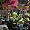 Protests in Manchester turn to trouble in just MINUTES as one man is arrested for public order offence there after separate night of riot violence in Sunderland - as tinderbox Britain braces for further trouble as a smaller crowd masses in Portsmouth