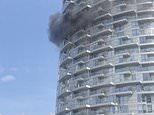 Second London tower block is ravaged by a blaze: Dozens of firefighters rush to tackle inferno at 45-storey high-rise - hours fire in nearby Dagenham flats sparked a major evacuation