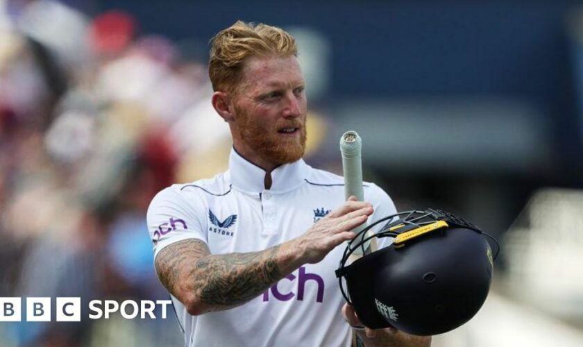 England Test captain Ben Stokes walks off after batting against West Indies