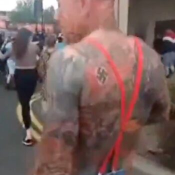 Sunderland rioters compliment man with swastika tattoo on ‘pure British’ body art